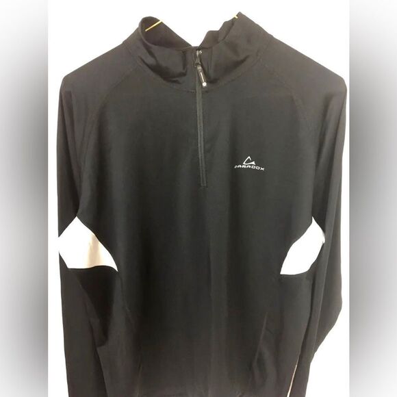 Paradox Black & White Performance Long Sleeve Zip WARM UP Jacket Mens Size L - Picture 3 of 4